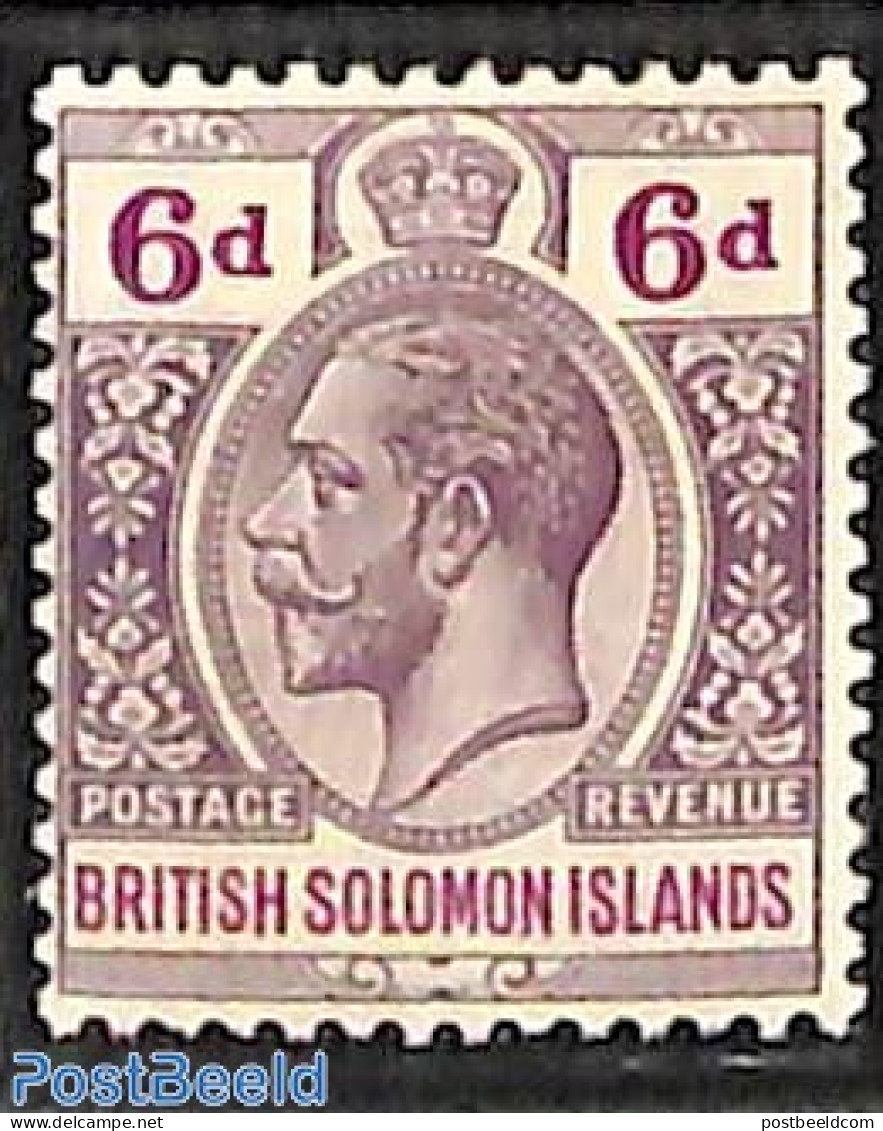 Solomon Islands 1914 6d, Stamp Out Of Set, Unused (hinged) - Salomoninseln (Salomonen 1978-...)