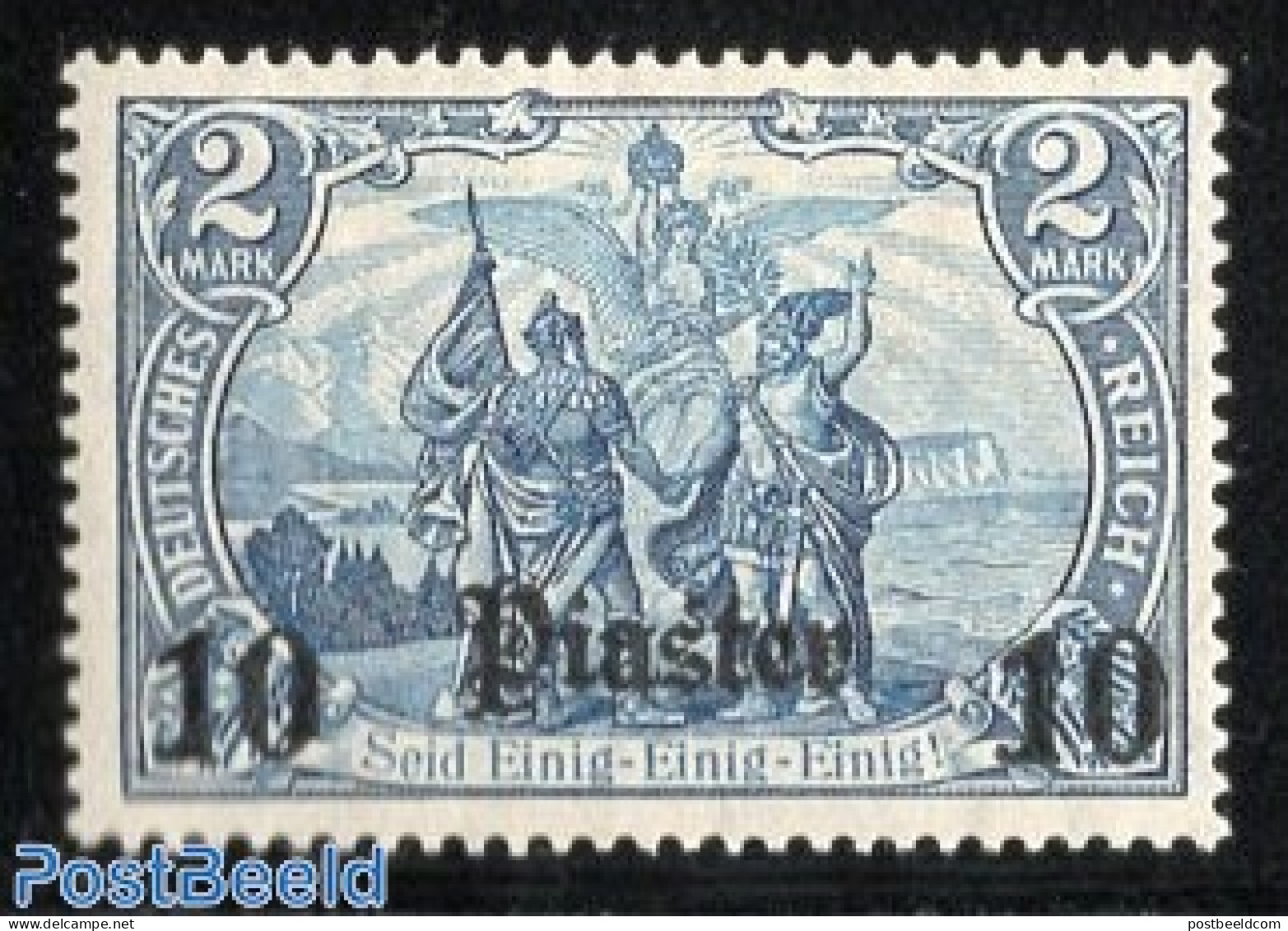 Türkiye 1906 German Post, 10Pia On 2M, Stamp Out Of Set, Unused (hinged) - Andere & Zonder Classificatie