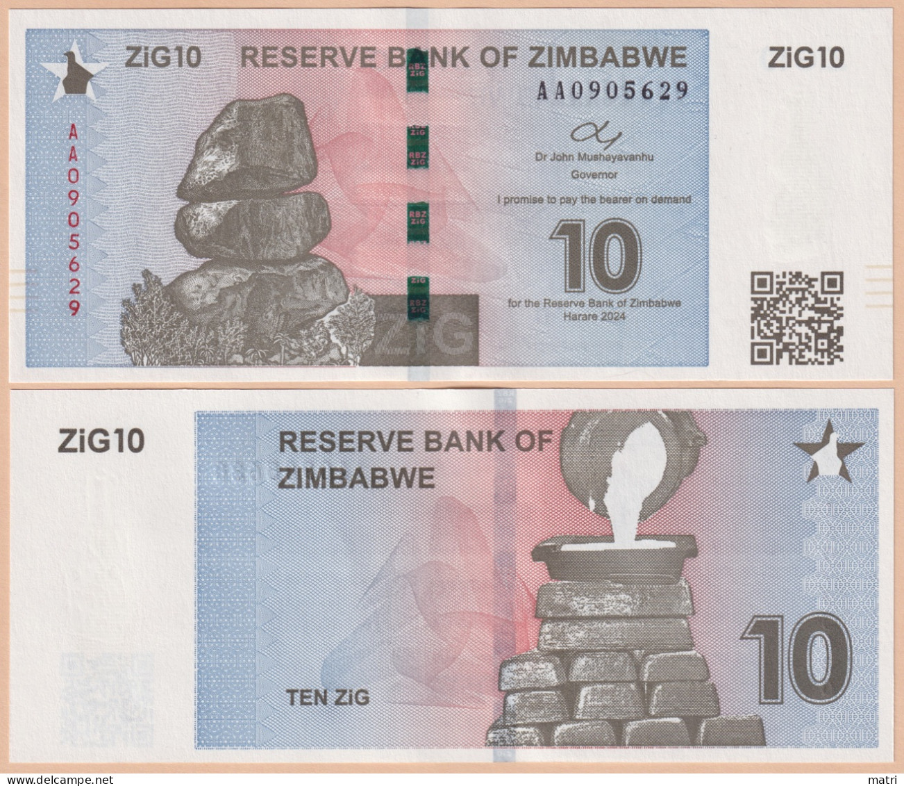 Zimbabwe 10 ZiG 2024 UNC P-W110 - Zimbabwe