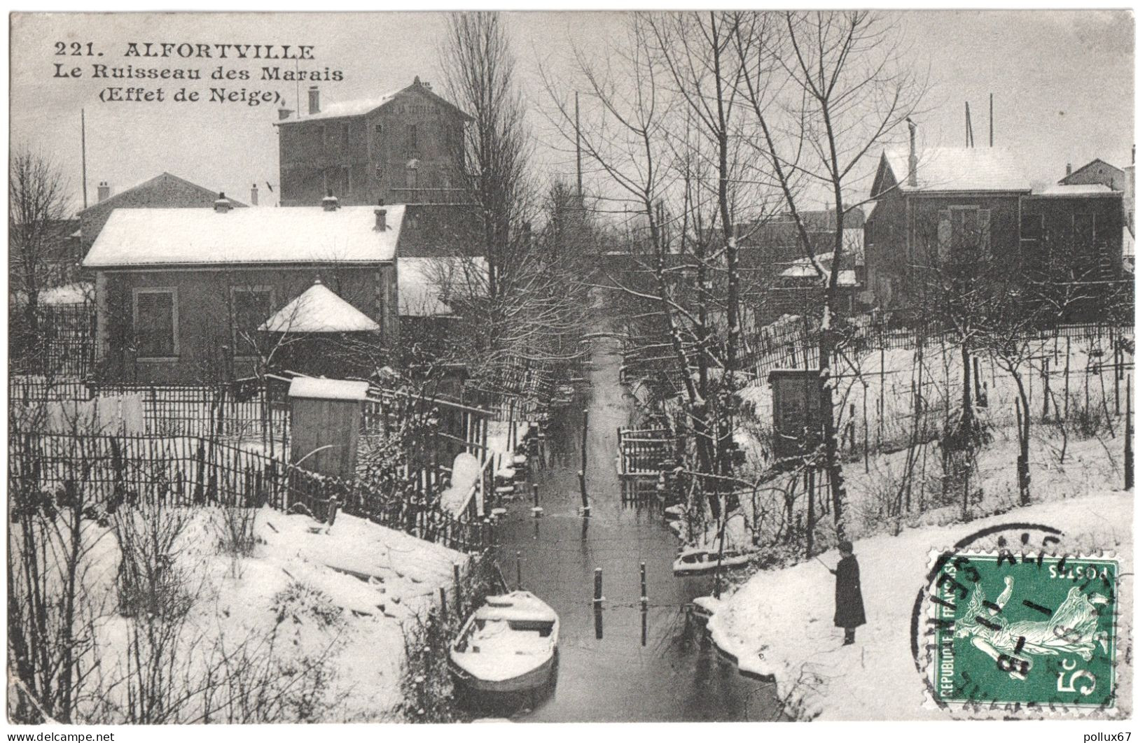 CPA DE ALFORTVILLE  (VAL DE MARNE)  LE RUISSEAU DES MARAIS (EFFET DE NEIGE) - Alfortville