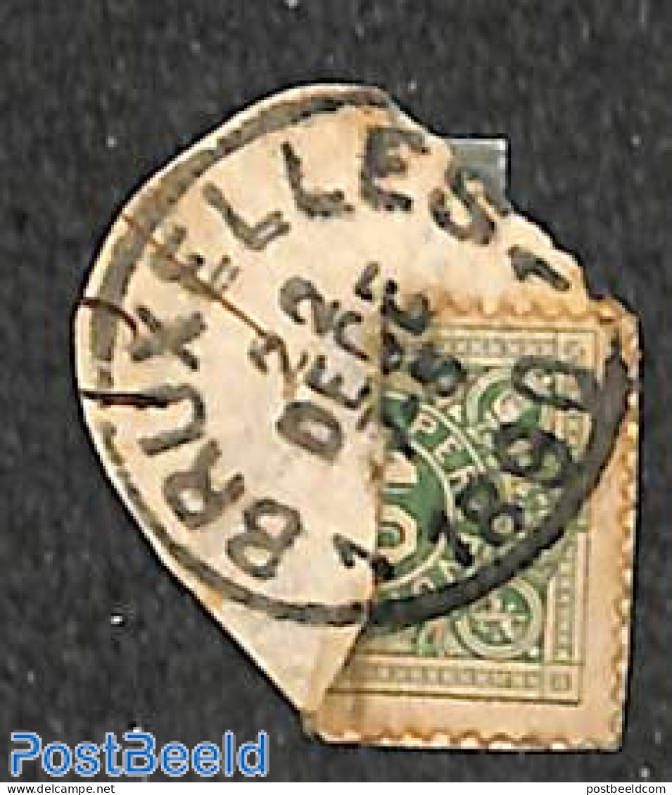 Belgium 1870 Divided Postage Due Stamp On Piece Of Paper, Used Stamps - Autres & Non Classés