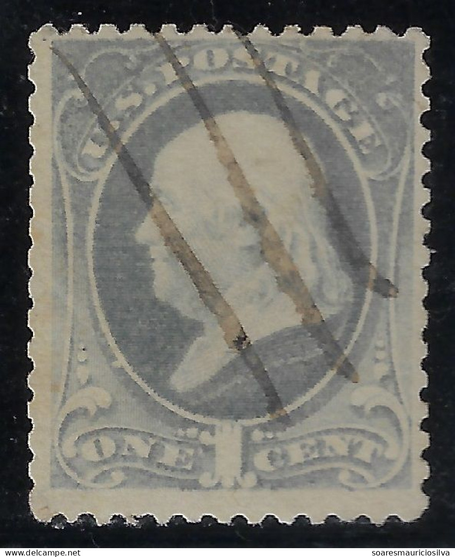 USA United States 1879 Stamp Benjamin Franklin 1 Cent Pen Cancel Used - Usados