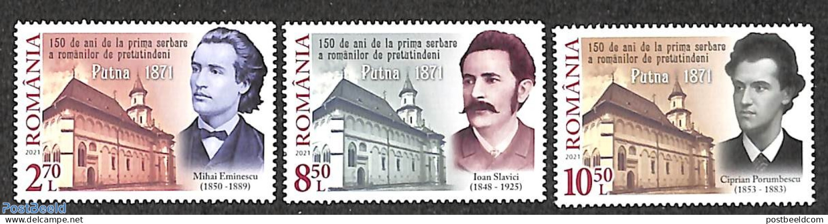 Romania 2021 National Culture Day 3v, Mint NH - Nuovi