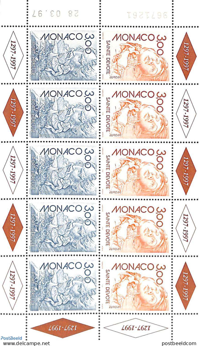 Monaco 1997 Europa M/s, Mint NH, History - Europa (cept) - Art - Fairytales - Unused Stamps