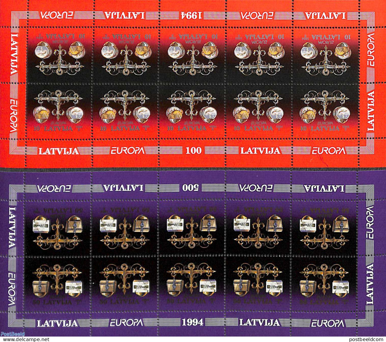 Latvia 1994 Europa 2 M/s, Mint NH, History - Science - Europa (cept) - Explorers - Weights & Measures - Onderzoekers