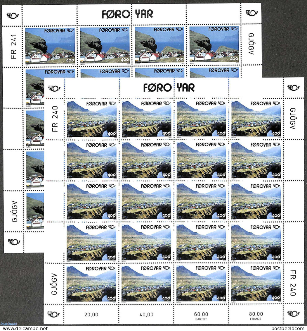 Faroe Islands 1993 Norden 2 M/s (=20 Sets), Mint NH, History - Various - Europa Hang-on Issues - Tourism - Europäischer Gedanke