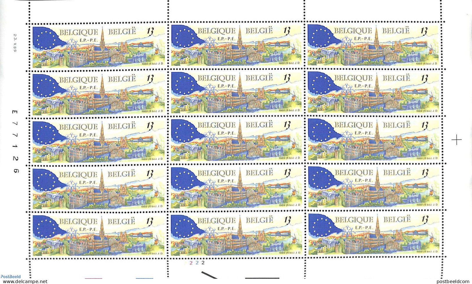 Belgium 1989 European Council M/s, Mint NH, History - Various - Europa Hang-on Issues - Mills (Wind & Water) - Neufs