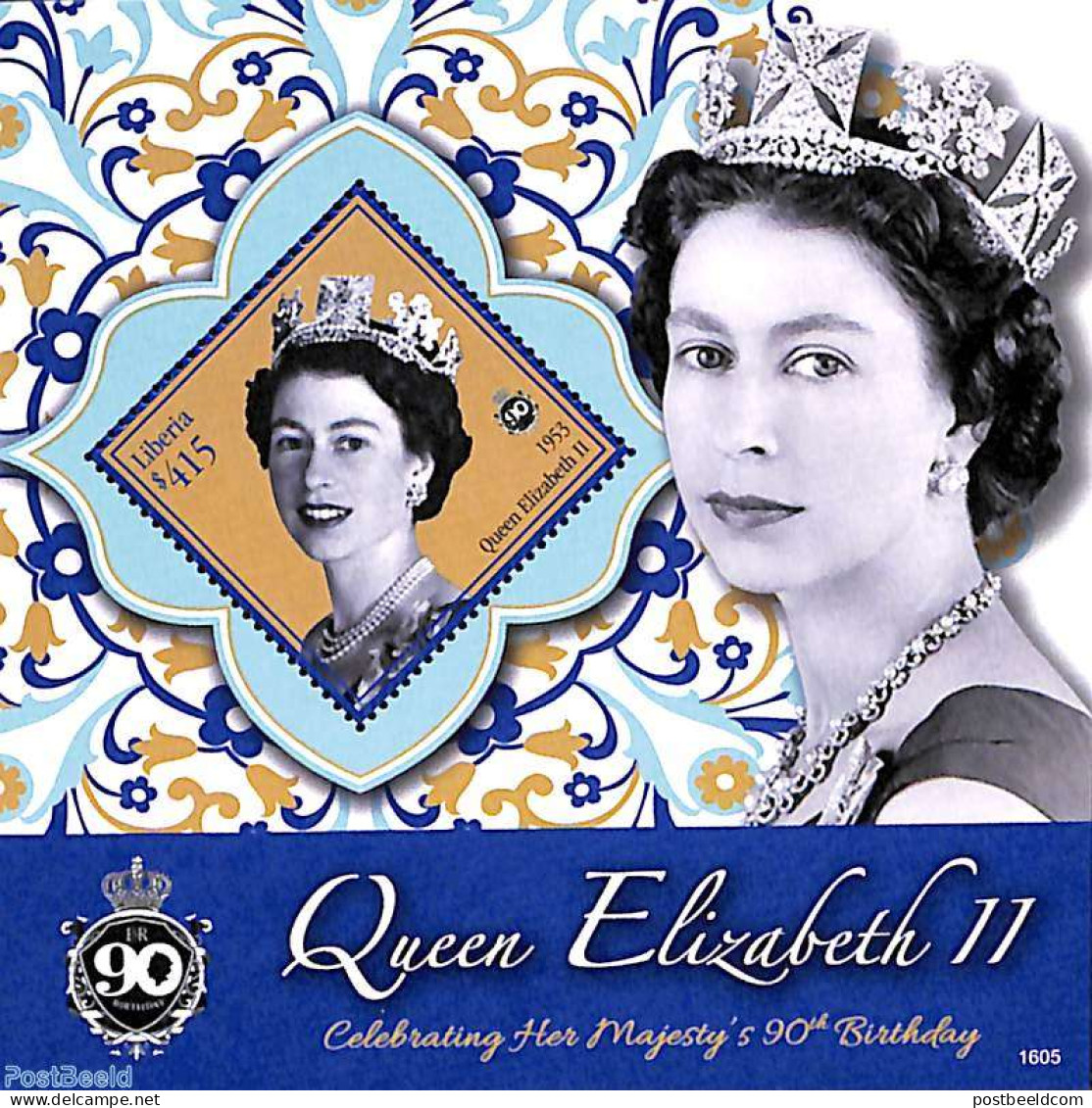 Liberia 2016 Queen Elizabeth 90th Birthday S/s, Mint NH, History - Kings & Queens (Royalty) - Case Reali