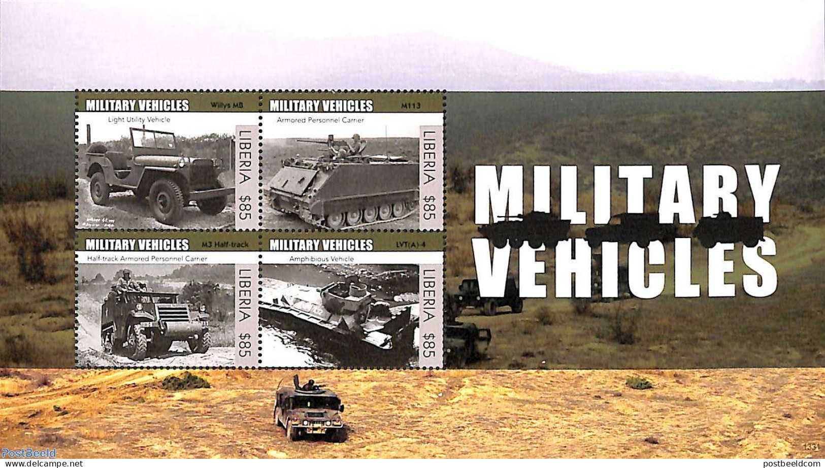 Liberia 2013 Military Vehicles 4v M/s, Mint NH, History - Militarism - Militaria