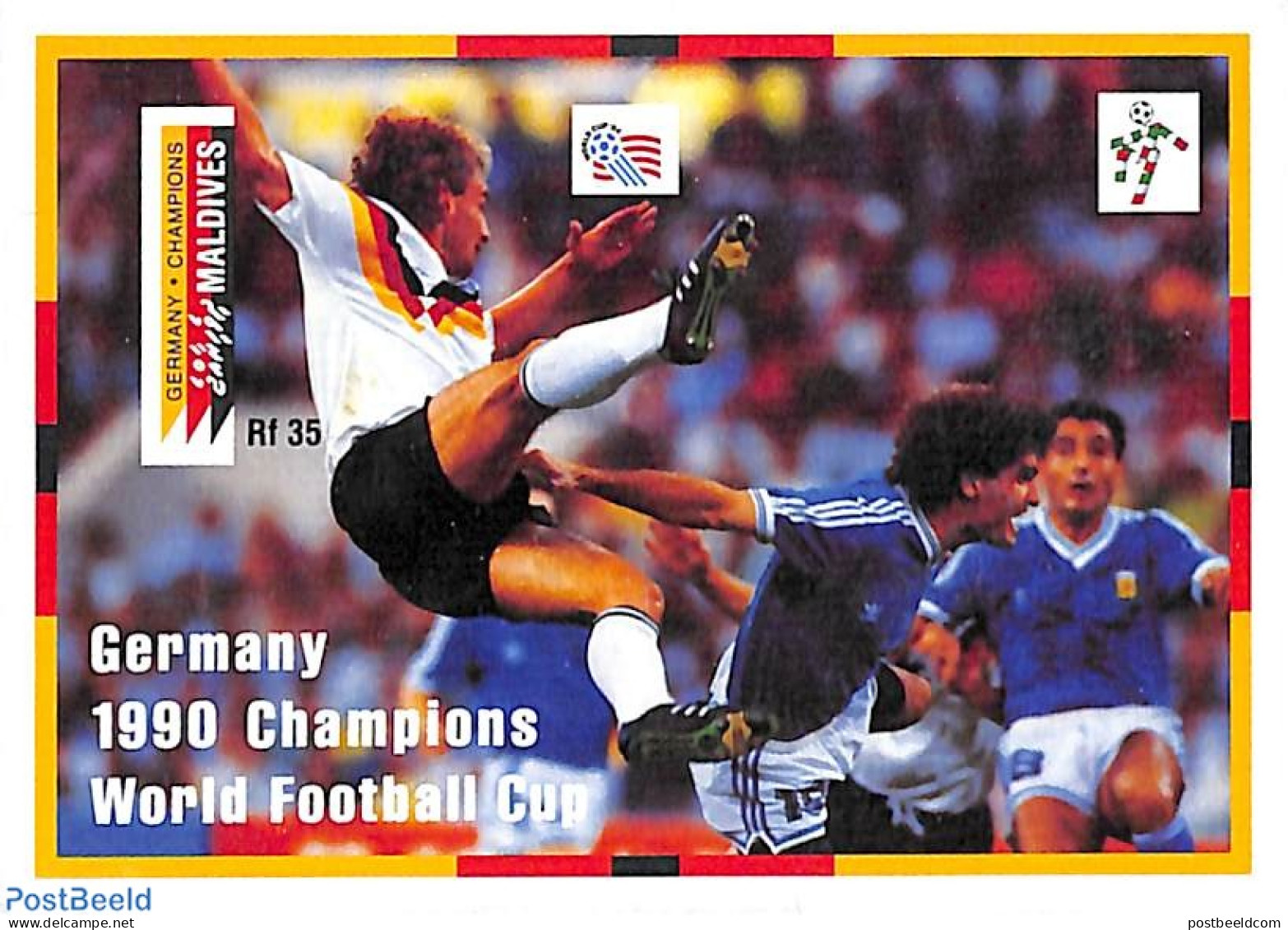 Maldives 1992 Rudi Völler S/s Imperforated, Mint NH, History - Sport - Germans - Football - Maldive (1965-...)