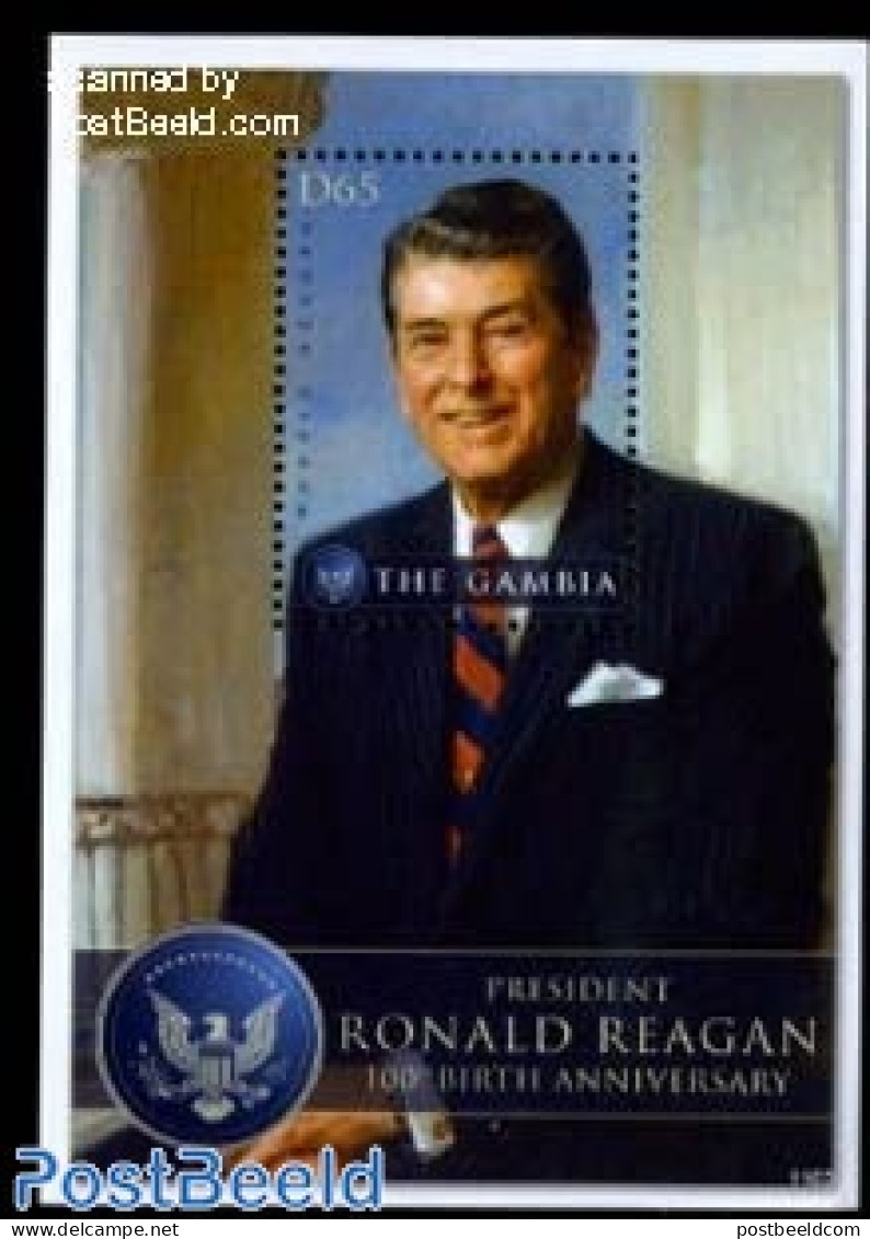 Gambia 2011 Ronald Reagan S/s, Mint NH, History - American Presidents - Gambia (...-1964)