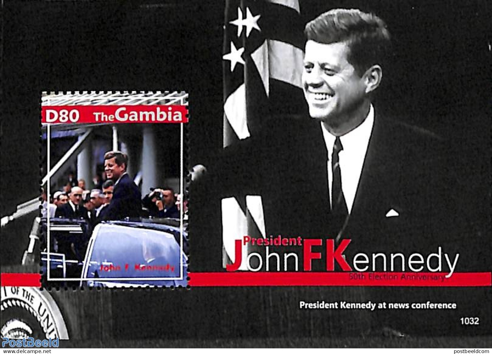 Gambia 2010 John F. Kennedy S/s, Mint NH, History - Transport - American Presidents - Automobiles - Auto's