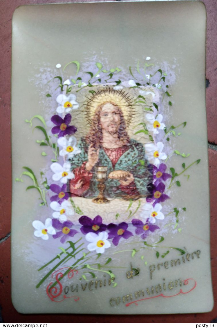 Image Religieuse Sur Celluloïd - Peinture - Image De Jésus En Relief - Assez BE - Devotion Images