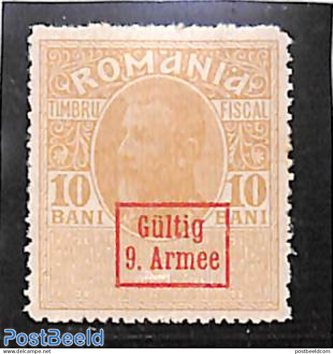 Romania 1917 9. Armee 1 V., Unused (hinged), History - World War I - Unused Stamps