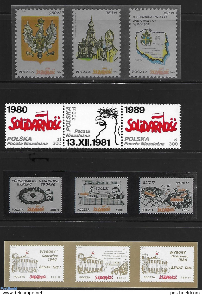 Poland 1989 Solidarnosc, Not Postage Valid., Mint NH, Performance Art - Religion - Music - Pope - Neufs