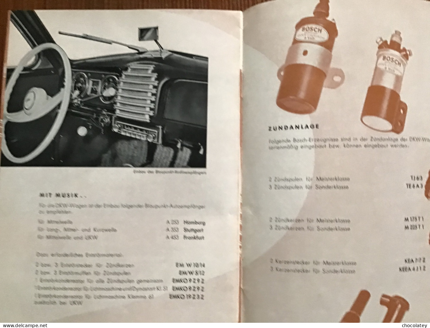 Bosch Im Dkw Automobile 1954 - Técnico