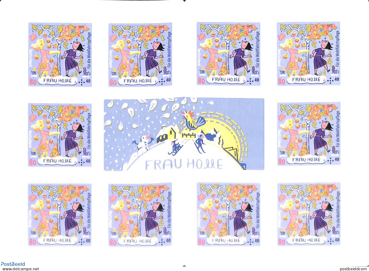 Germany, Federal Republic 2021 Welfare, Frau Holle Foil Booklet S-a, Mint NH, Stamp Booklets - Art - Fairytales - Ongebruikt