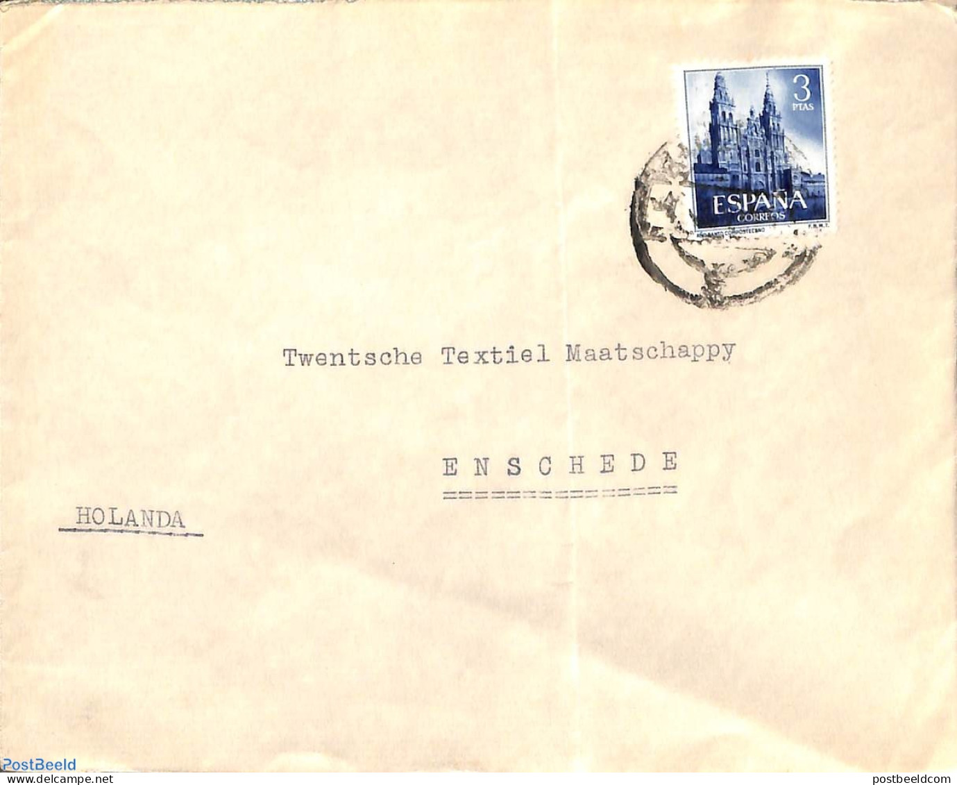 Spain 1954 Letter To Holland, Postal History, Religion - Churches, Temples, Mosques, Synagogues - Briefe U. Dokumente