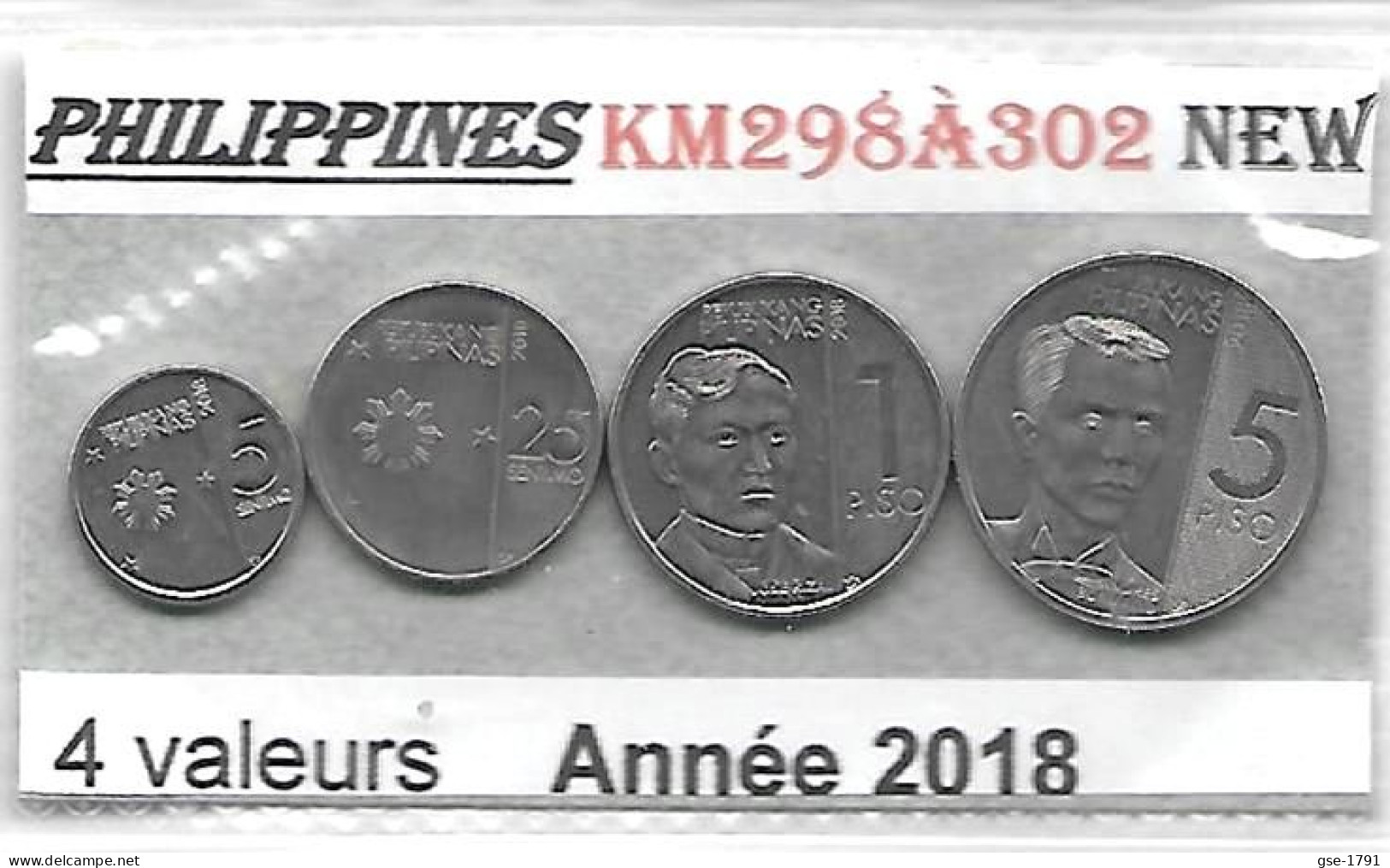 PHILIPPINES  Nouvelles Frappes  Année 2018      5, 25 Sentimo & 1, 5 Piso Neuf. - Philippinen