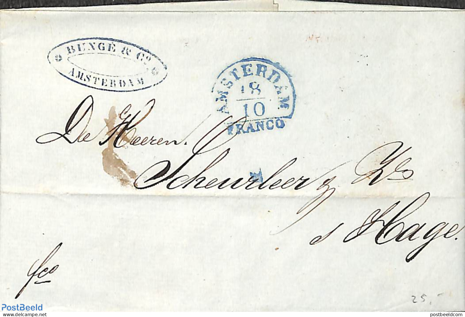 Netherlands 1845 Folding Letter From AMSTERDAM To 's-Gravenhage, Postal History - ...-1852 Prephilately
