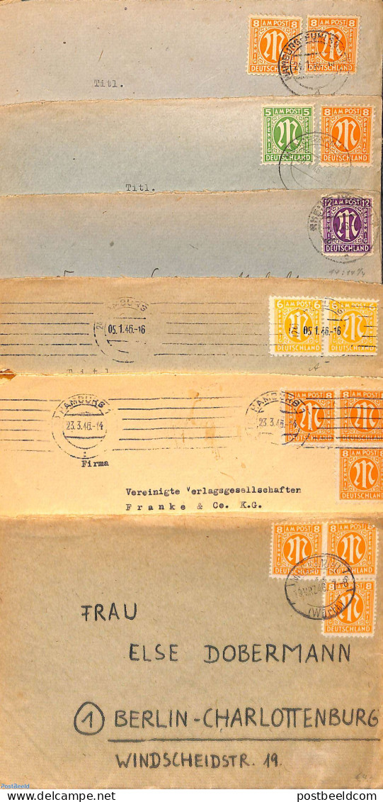 Germany, Federal Republic 1946 Lot With 6 Covers AM Post, Postal History - Lettres & Documents