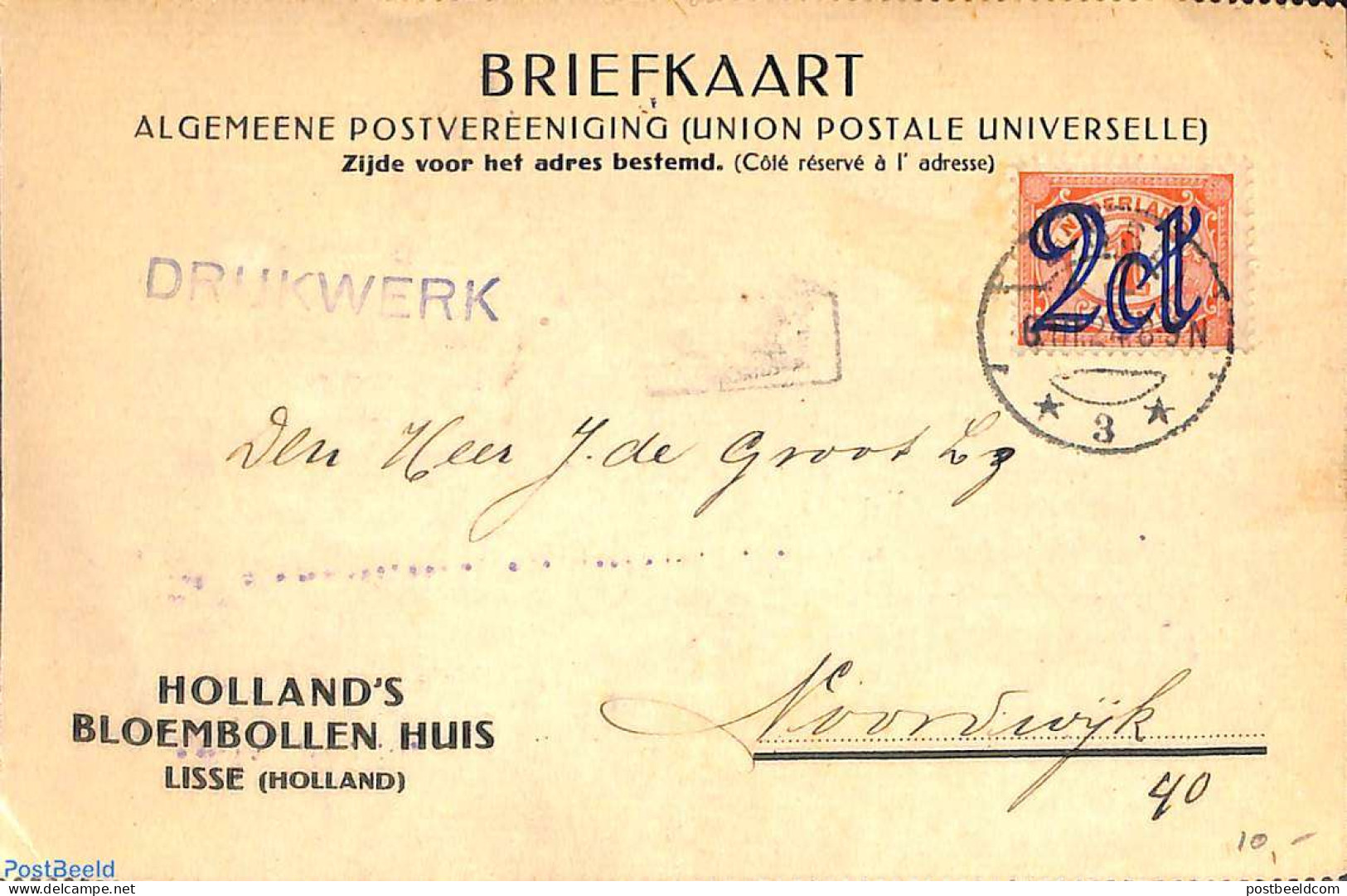 Netherlands 1924 Card With NVPH No. 114, Postal History - Briefe U. Dokumente