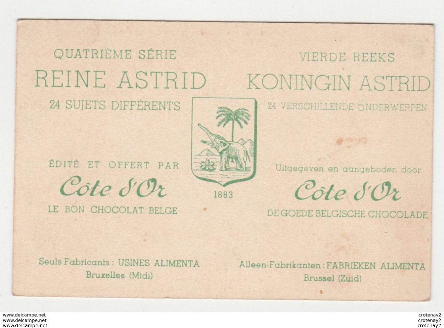 Chromo Chocolat Belge Côte D'Or Reine Astrid Série 4 N°23 Chapelle De Kussnacht 28/06/1936 Usines Alimenta Bruxelles - Côte D'Or