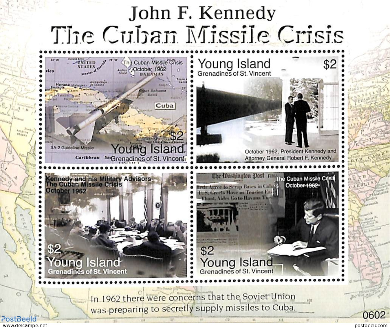 Saint Vincent & The Grenadines 2006 The Cuban Missile Crisis 4v M/s, Mint NH, History - Various - American Presidents .. - Géographie