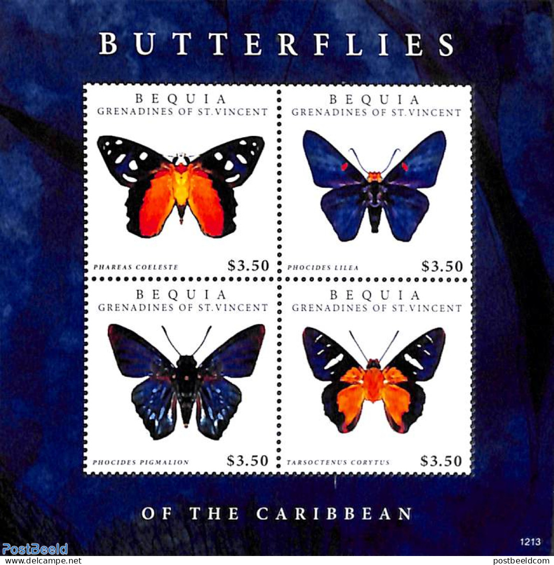 Saint Vincent & The Grenadines 2012 Bequia, Butterflies 4v M/s, Mint NH, Nature - Butterflies - St.Vincent & Grenadines
