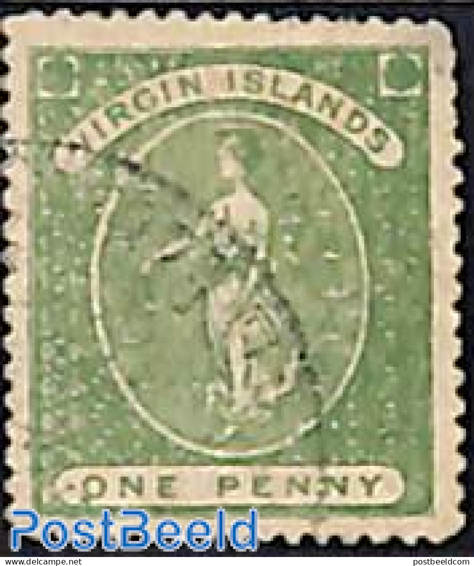 Virgin Islands 1866 1d, Perf. 15, Used, Used Stamps - British Virgin Islands