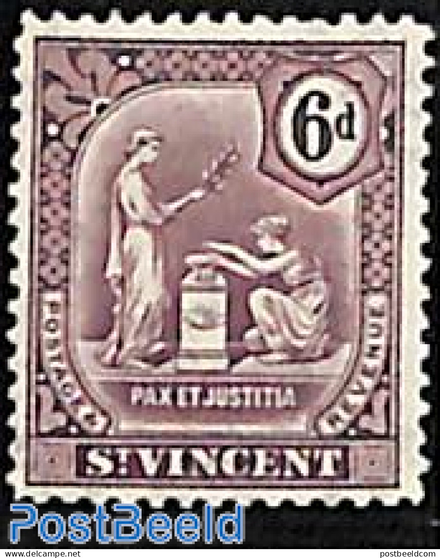 Saint Vincent 1909 6d, Stamp Out Of Set, Unused (hinged) - St.Vincent (1979-...)