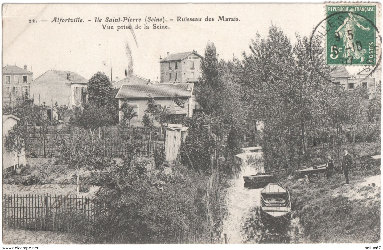 CPA DE ALFORTVILLE  (VAL DE MARNE)  RUISSEAU DES MARAIS. VUE PRISE DE LA SEINE - Alfortville