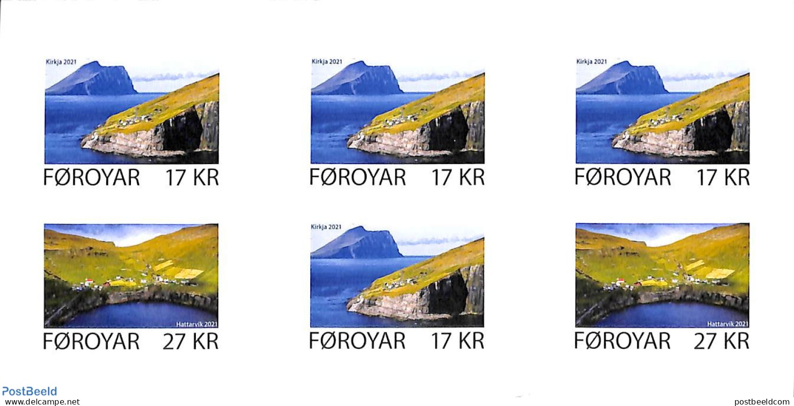 Faroe Islands 2021 Kirkja And Hattarvik At Fugloy Booklet S-a, Mint NH, Stamp Booklets - Non Classés