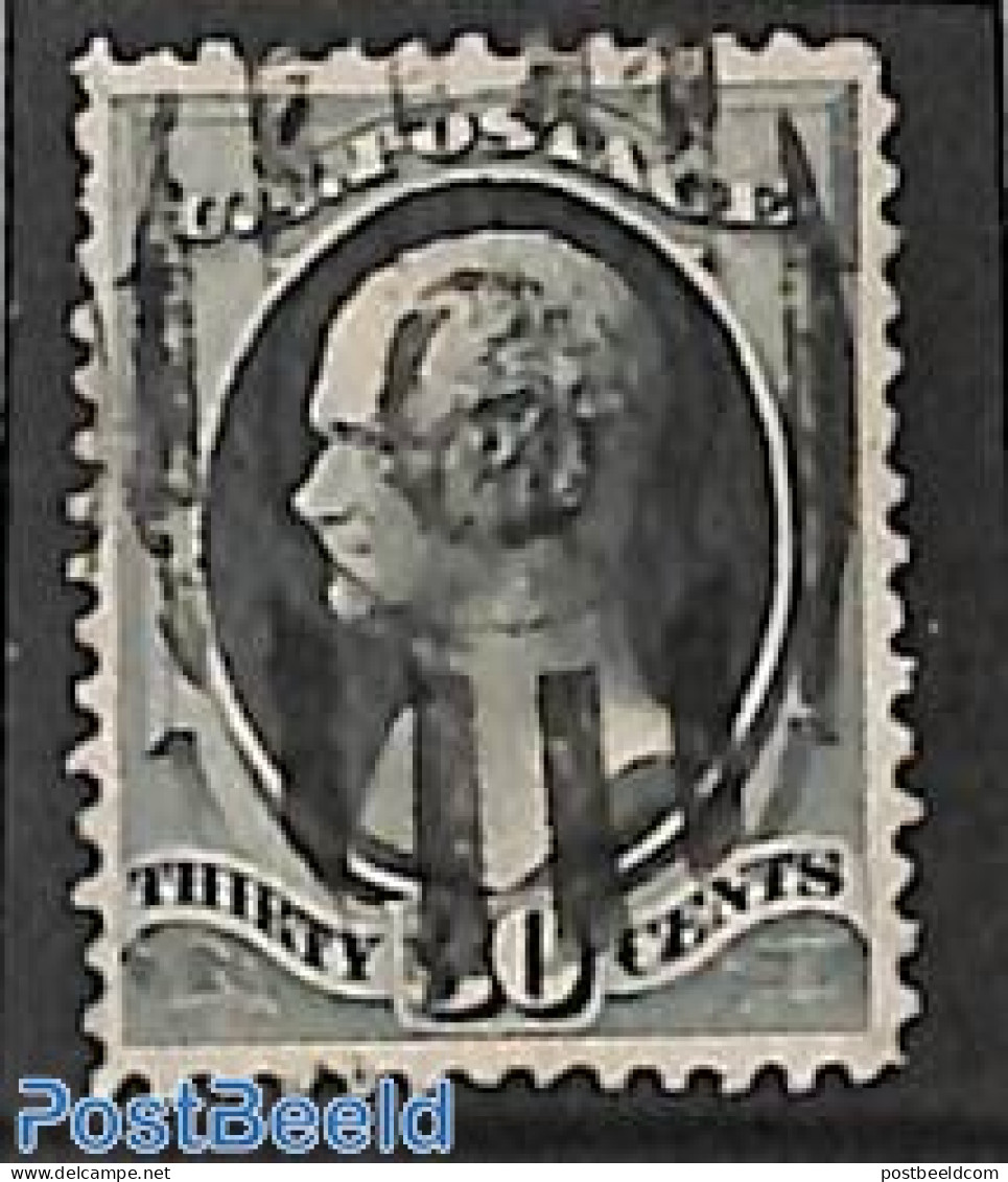 United States Of America 1870 30c Grey-black, Used, Stamp Out Of Set, Used Or CTO - Gebruikt