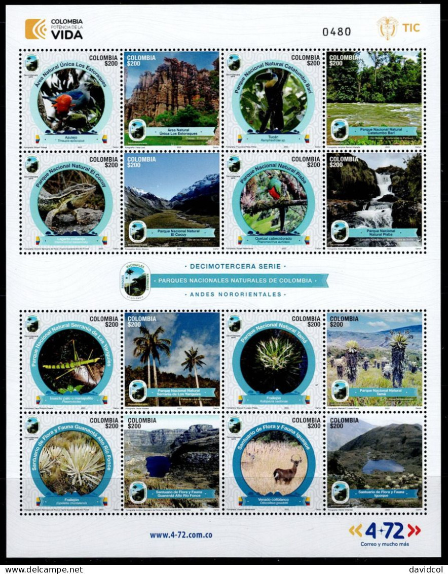 10-KOLUMBIEN - 2023 -MNH -NATIONAL PARKS 13TH ISSUE - Kolumbien