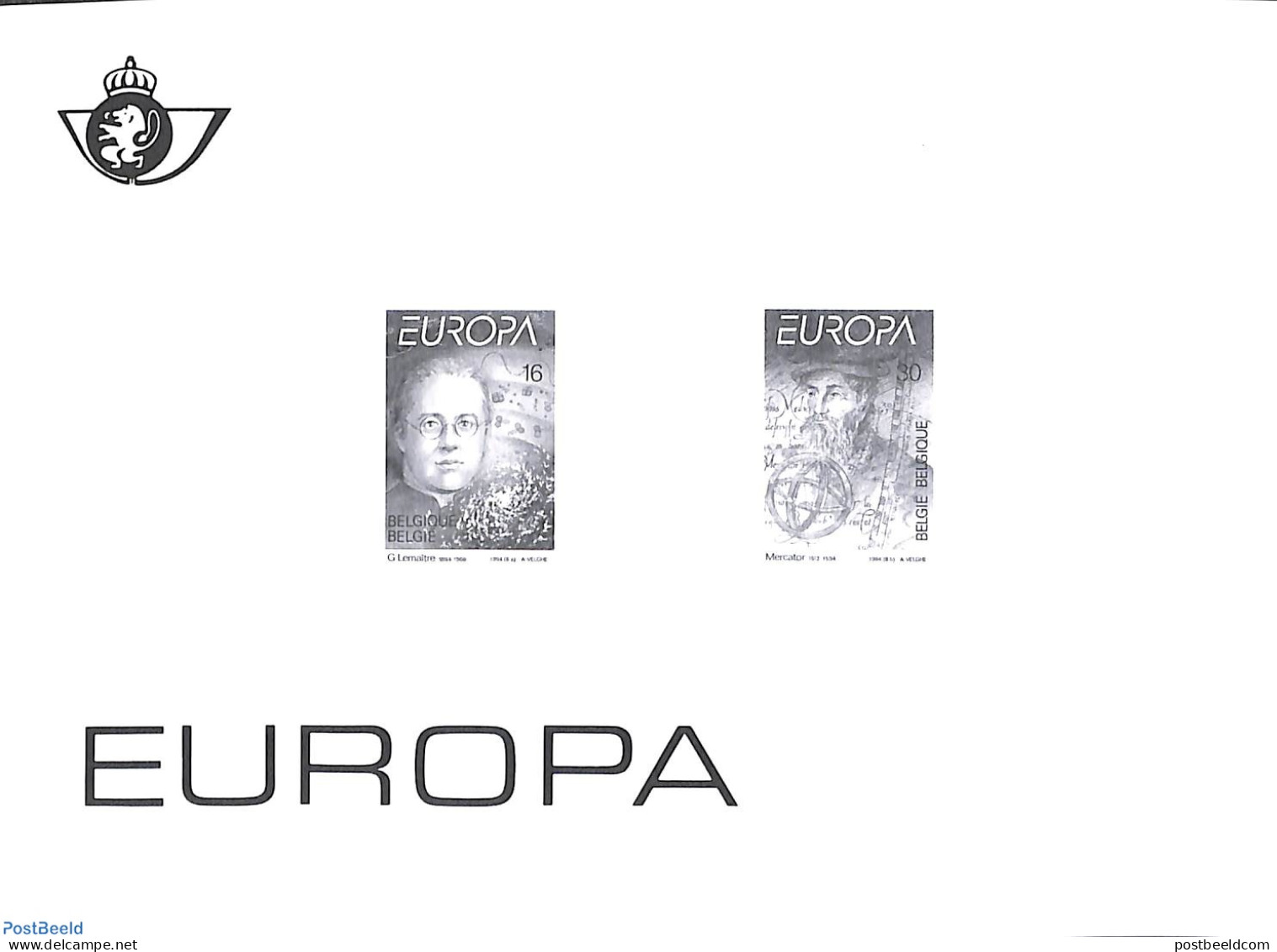 Belgium 1994 Europa, Blackprint, Mint NH, History - Europa (cept) - Explorers - Nuovi