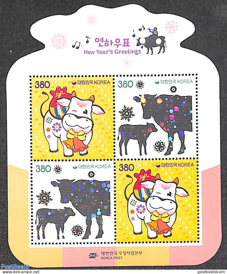 Korea, South 2020 Year Of The Ox S/s, Mint NH, Various - Holograms - New Year - Holograms