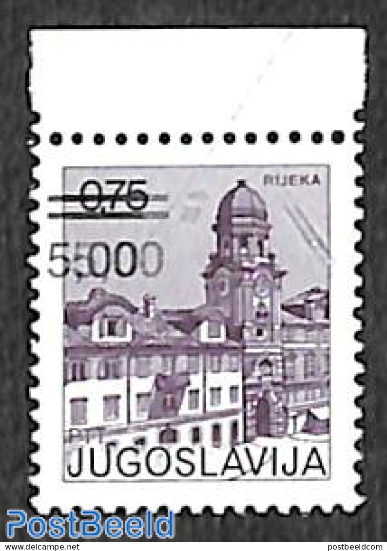 Yugoslavia 1980 Rijeka 1v, Double Overprint, With Attest, Mint NH - Neufs