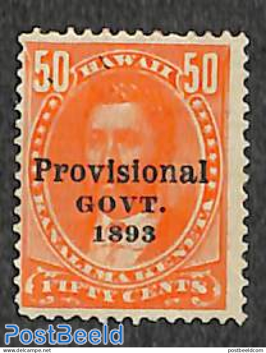 Hawaii 1893 50c, Stamp Out Of Set, Unused (hinged) - Hawaï