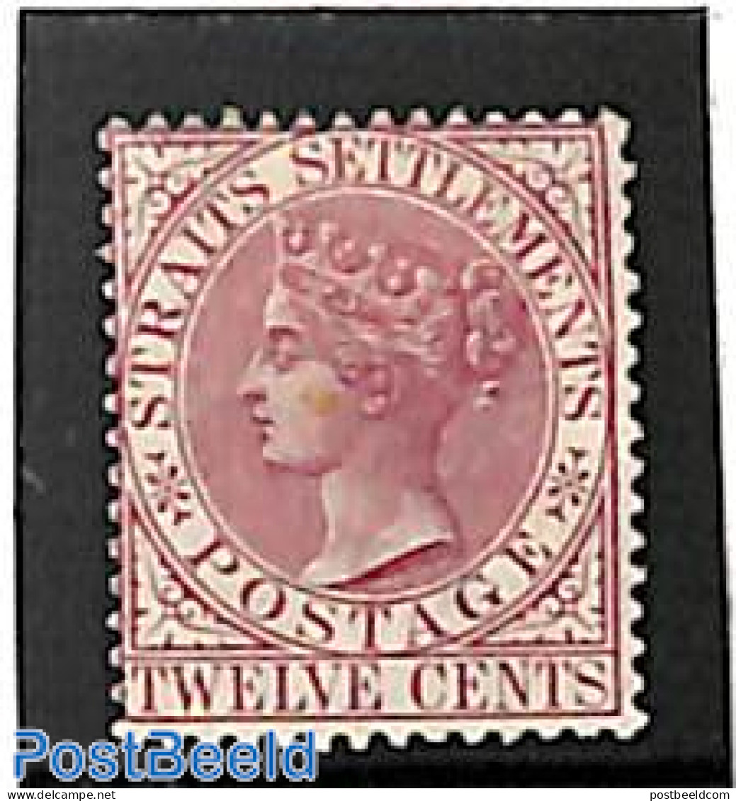 Malaysia 1883 Straits Settlements, 12c, WM Crown-CA, Stamp Out Of Set, Unused (hinged) - Autres & Non Classés