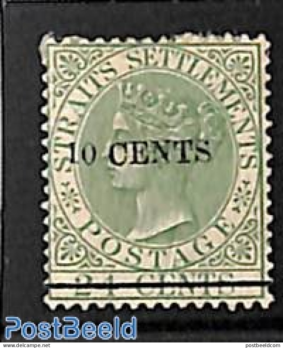 Malaysia 1891 Straits Settlements, 10 CENTS On 24c, Unused (hinged) - Altri & Non Classificati