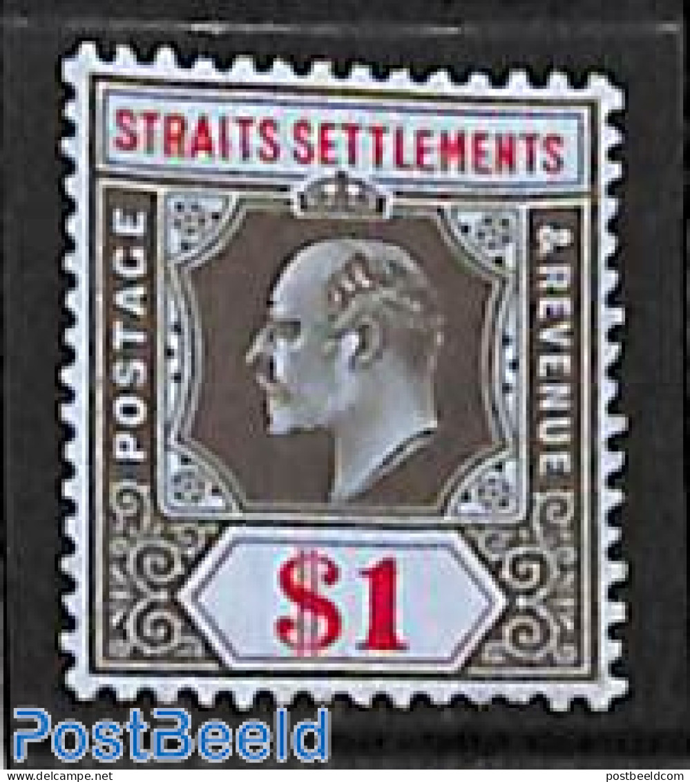 Malaysia 1906 Straits Settlements, 1$, Stamp Out Of Set, Unused (hinged) - Autres & Non Classés