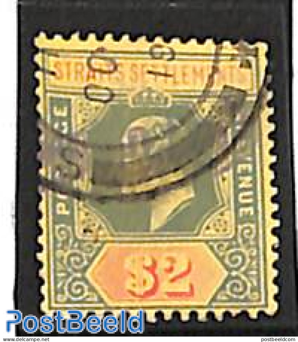 Malaysia 1911 Straits Settlements, 2$, Used, Used Stamps - Sonstige & Ohne Zuordnung