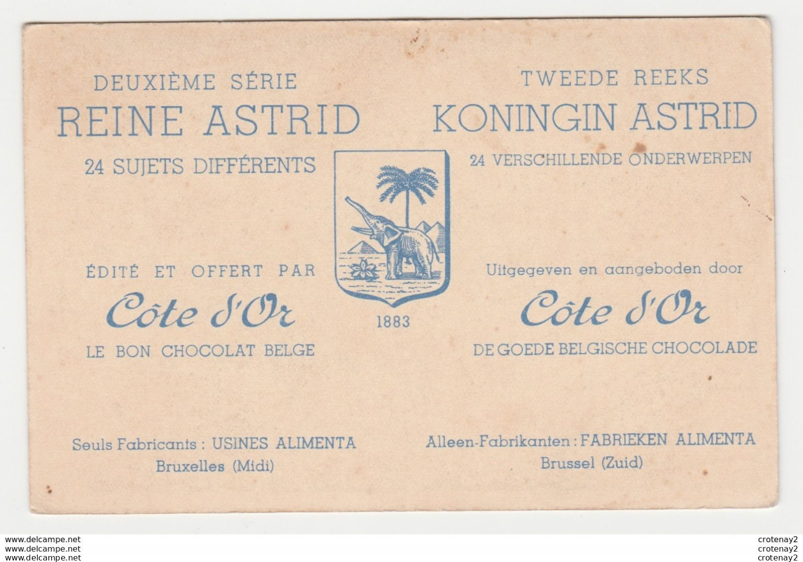 Chromo Chocolat Belge Côte D'Or Reine Astrid Série 2 N°16 Bal Expo Bruxelles 01/07/1935 Usines Alimenta Bruxelles - Côte D'Or