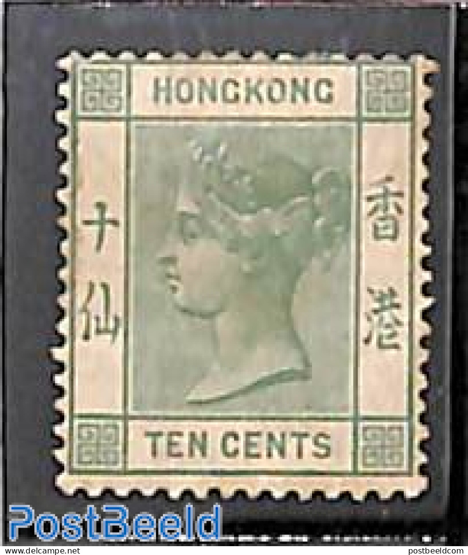 Hong Kong 1882 10c Green, Stamp Out Of Set, Unused (hinged) - Ongebruikt