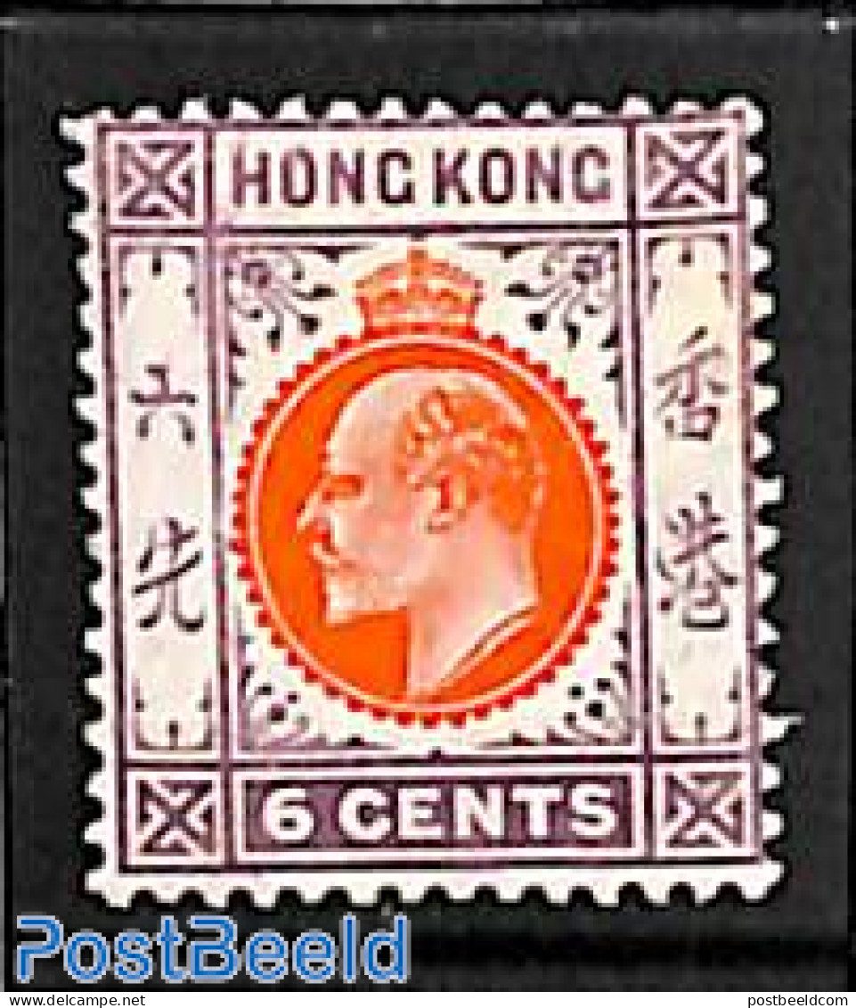 Hong Kong 1904 6c, WM Multiple CA, Stamp Out Of Set, Unused (hinged) - Neufs