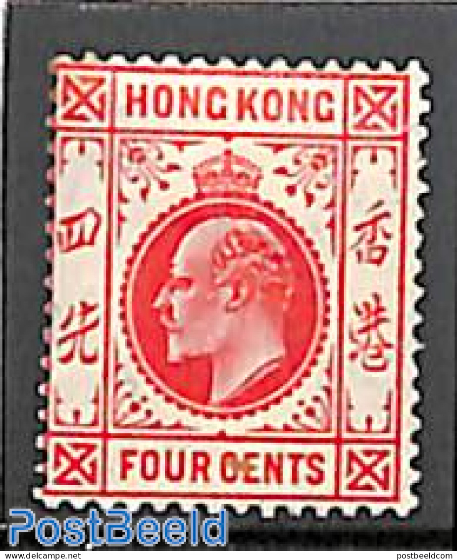 Hong Kong 1907 4c, Stamp Out Of Set, Unused (hinged) - Unused Stamps