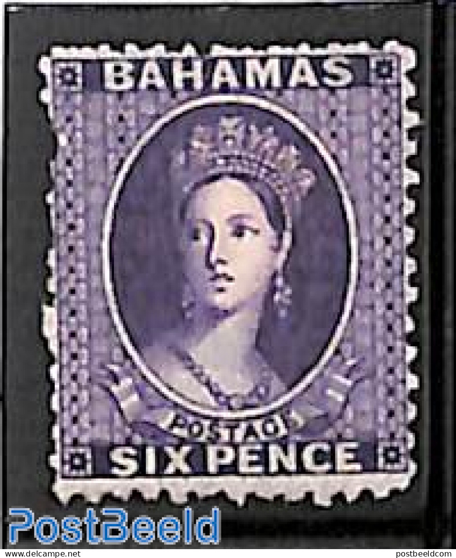 Bahamas 1863 6d, WM Crown-CC, Perf. 12.5, Unused Without Gum, Unused (hinged) - Other & Unclassified