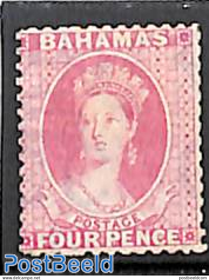 Bahamas 1863 4d, Perf. 12.5, WM Crown-CC, Unused Without Gum, Unused (hinged) - Other & Unclassified