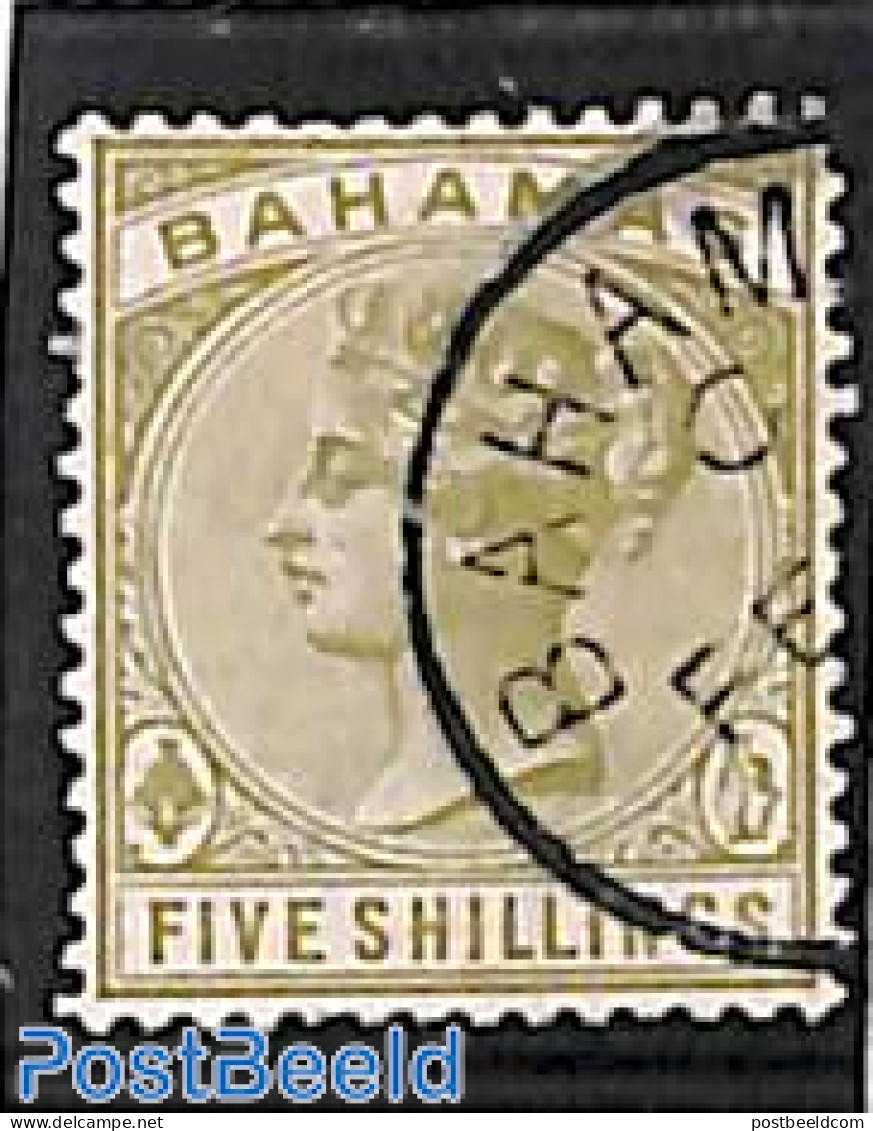 Bahamas 1884 5sh, Used, Used Stamps - Autres & Non Classés